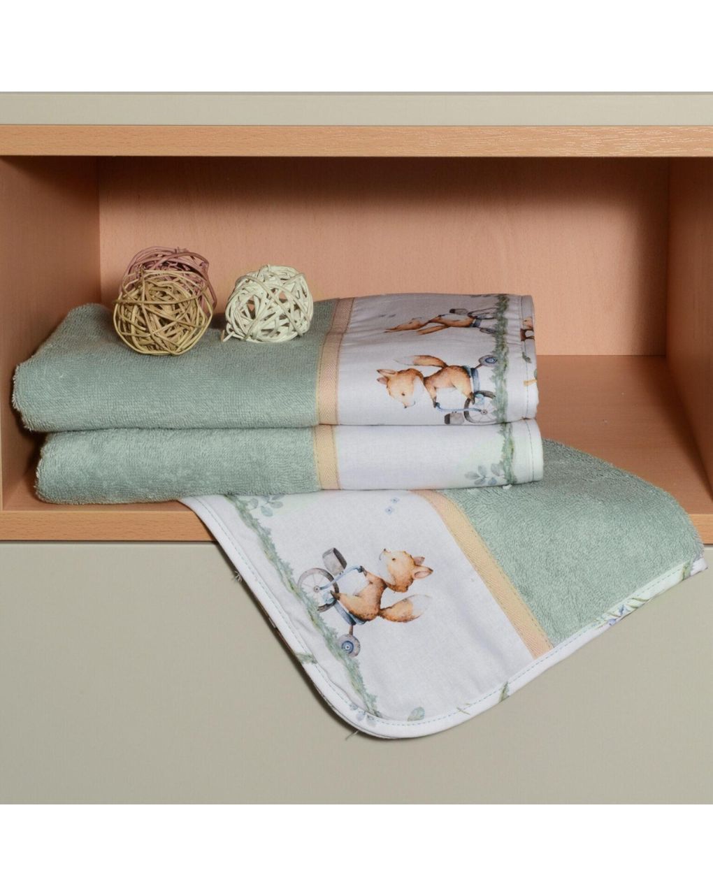 Baby οliver σετ πετσέτες 2 τεμ 100% βαμβάκι σχέδιο 423 46-6760/423 - BABY OLIVER