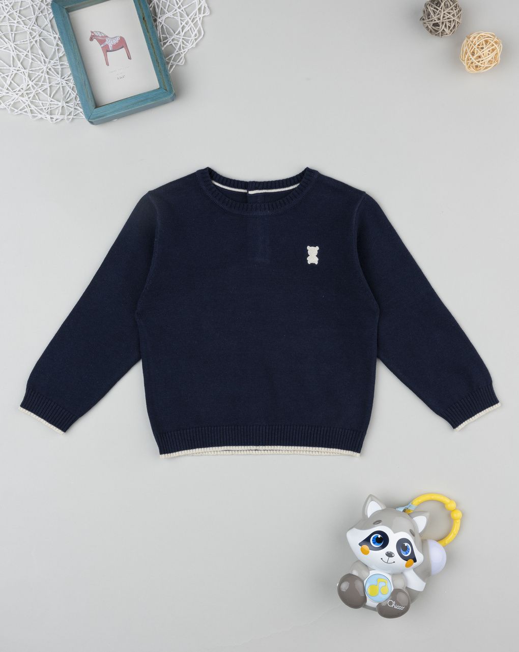 βρεφικό πουλόβερ μπλε teddy για αγόρι - Prénatal