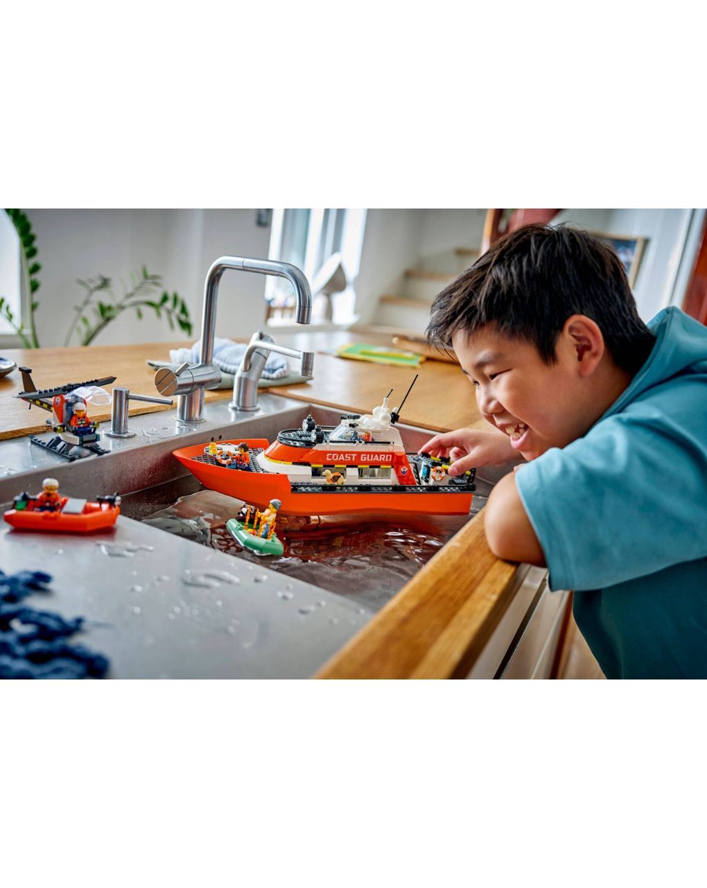 Lego city coast guard rescue boat & helicopter 60504 - Lego, Lego City