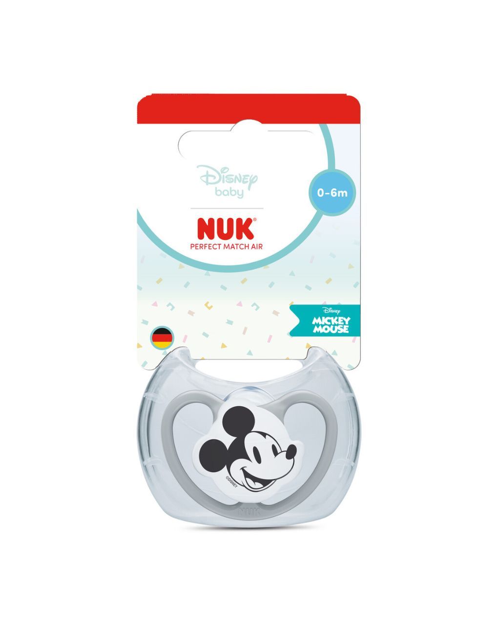 Nuk πιπίλα σιλικόνης perfect match air mickey 0-6m grey - Nuk