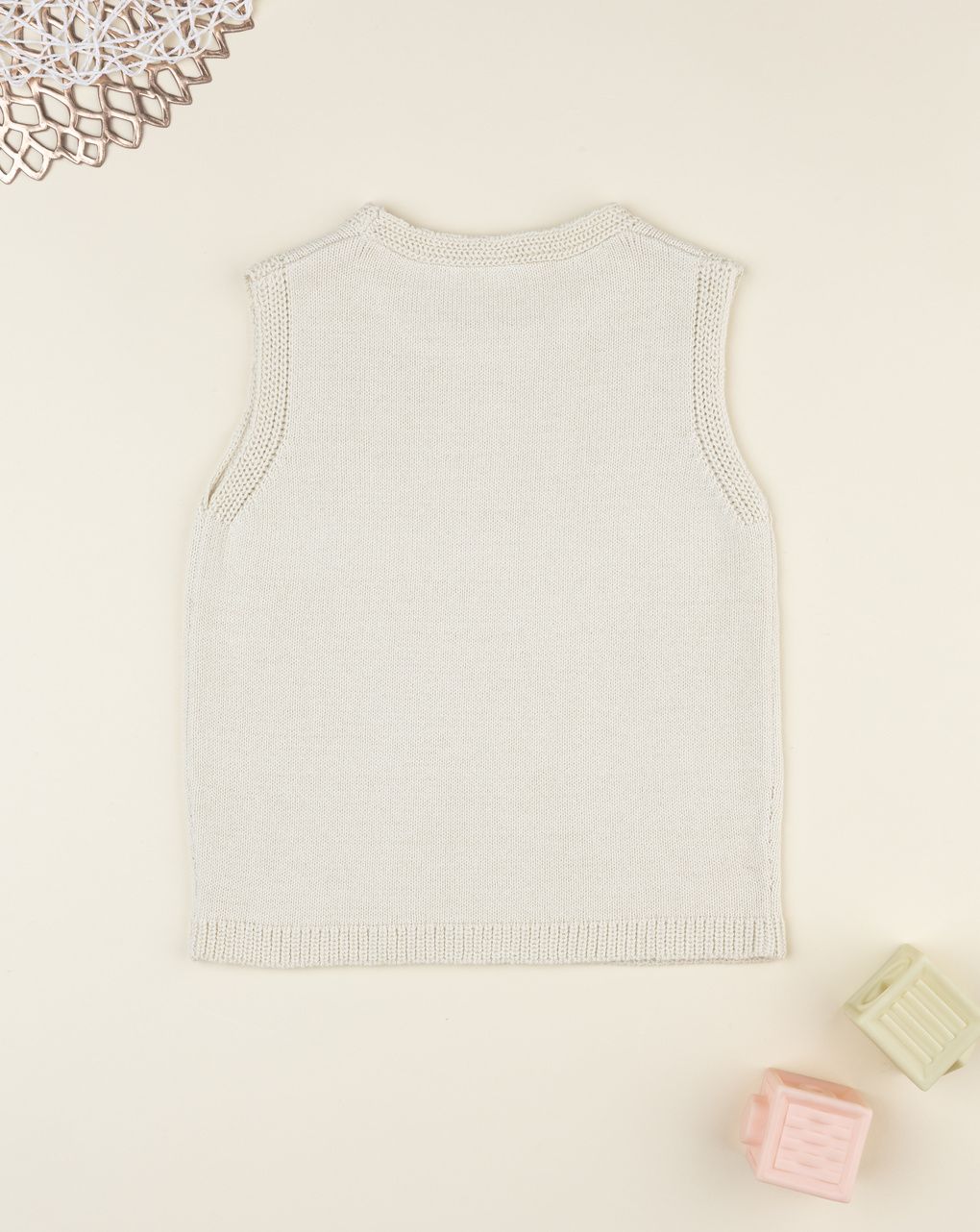 παιδικό γιλέκο μπεζ με μαργαρίτες για κορίτσι - Prénatal