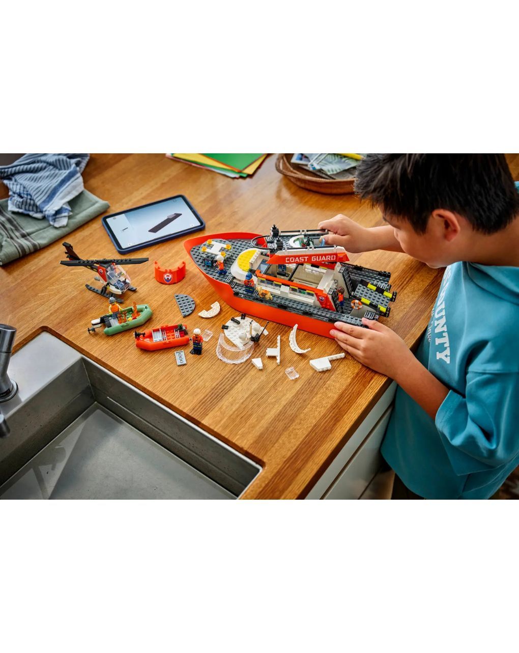 Lego city coast guard rescue boat & helicopter 60504 - Lego, Lego City