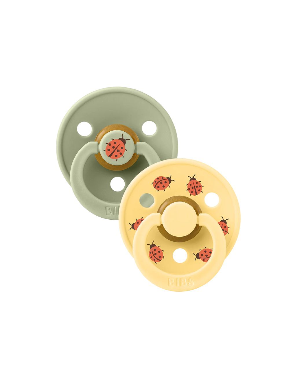 Bibs studio colour σετ πιπίλες latex 18m+ ladybug sage/pale butter 13025102