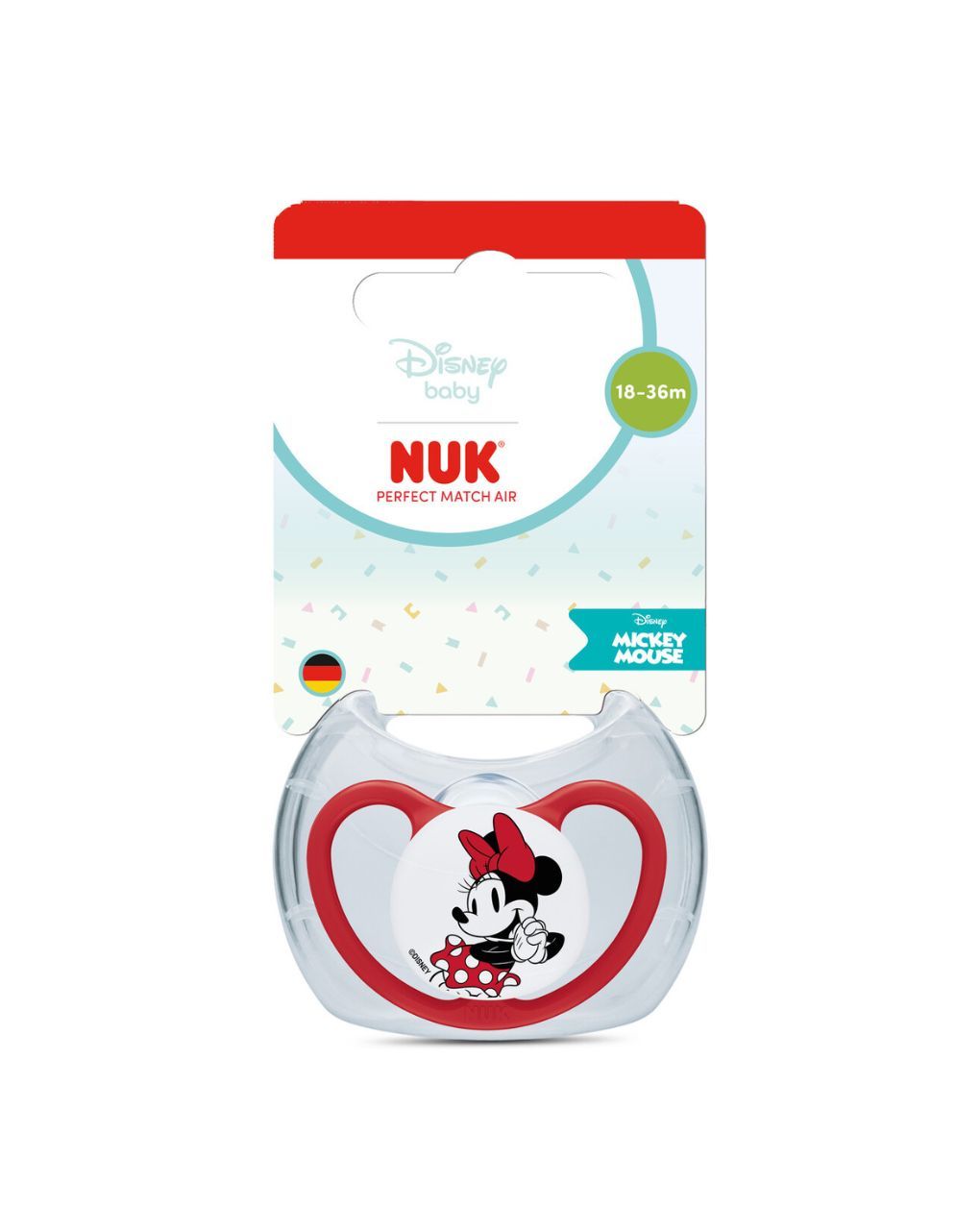 Nuk πιπίλα σιλικόνης perfect match air minnie 18-36m red - Nuk