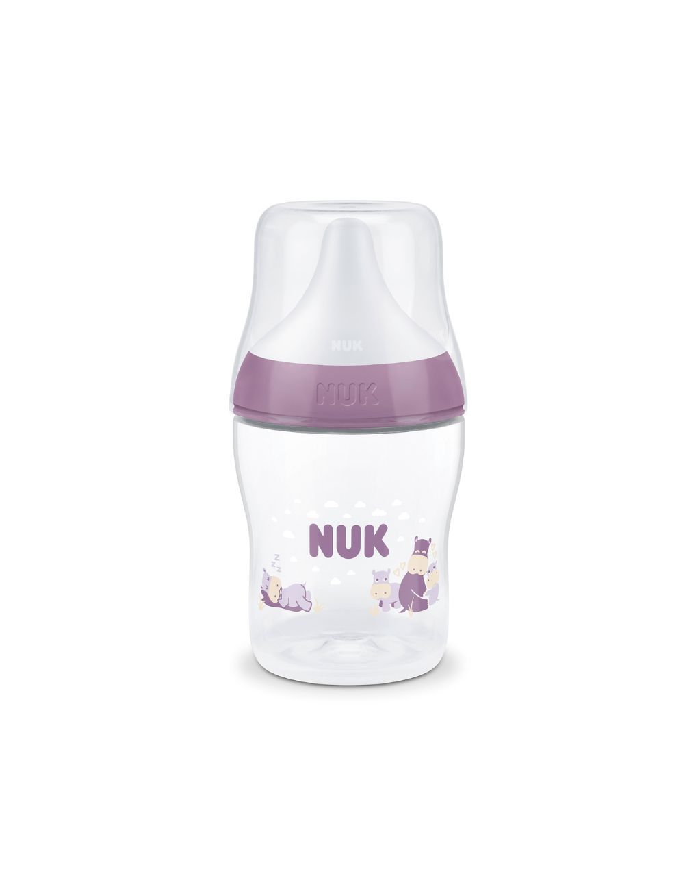 Nuk πλαστικό μπιμπερό με θηλή σιλικόνης perfect match temperature control 0m+ 150ml hippo - Nuk