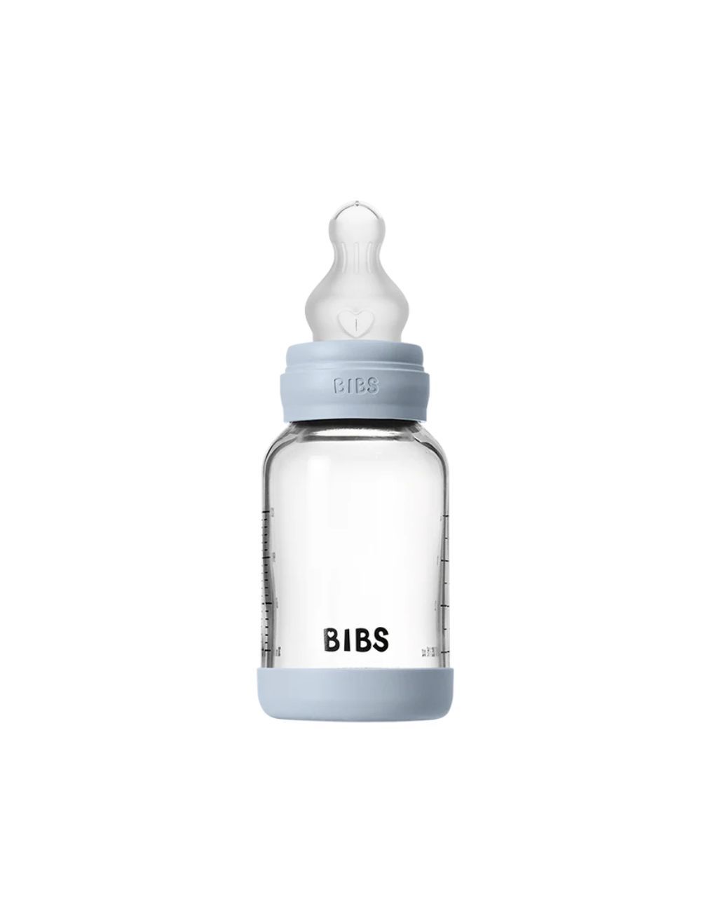 Bibs γυάλινο μπιμπερό σιλικόνης αργή ροή 120ml 0m+ baby blue 50191231
