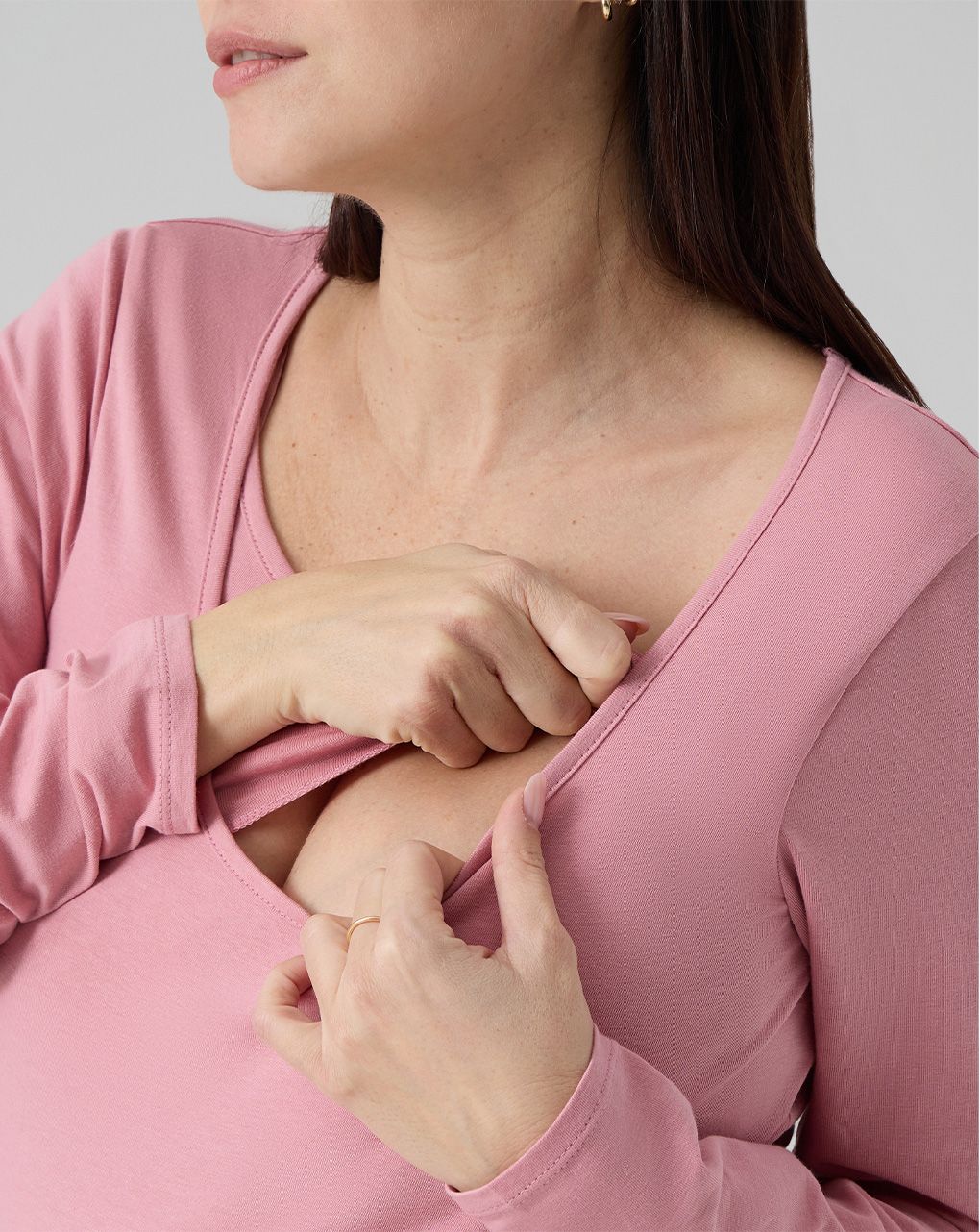 γυναικεία μπλούζα εγκυμοσύνης/θηλασμού ροζ - Prénatal