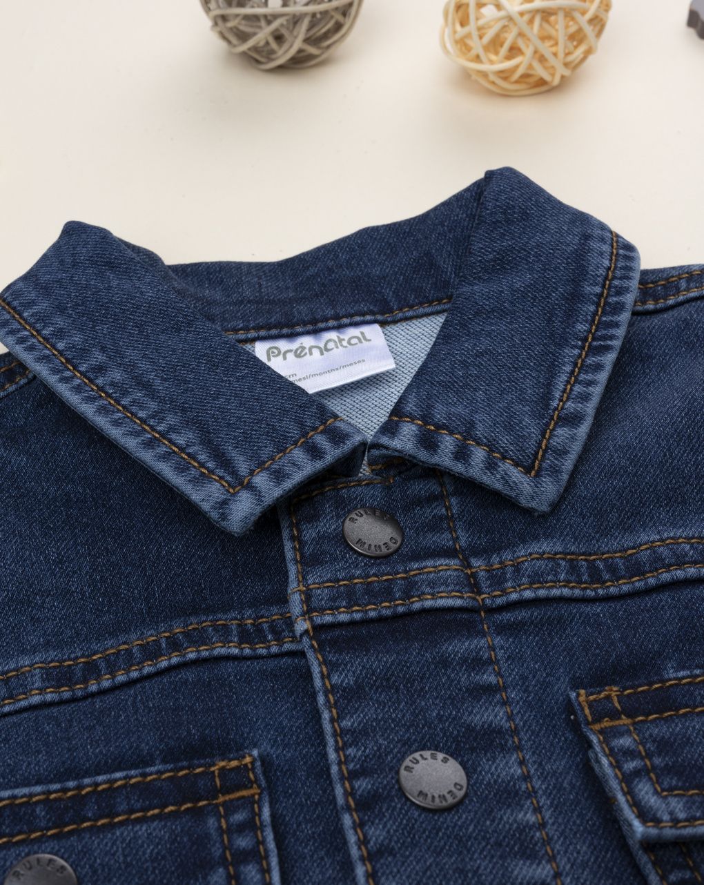 βρεφικό τζιν μπουφάν μπλε με τιγράκι για αγόρι - Prénatal