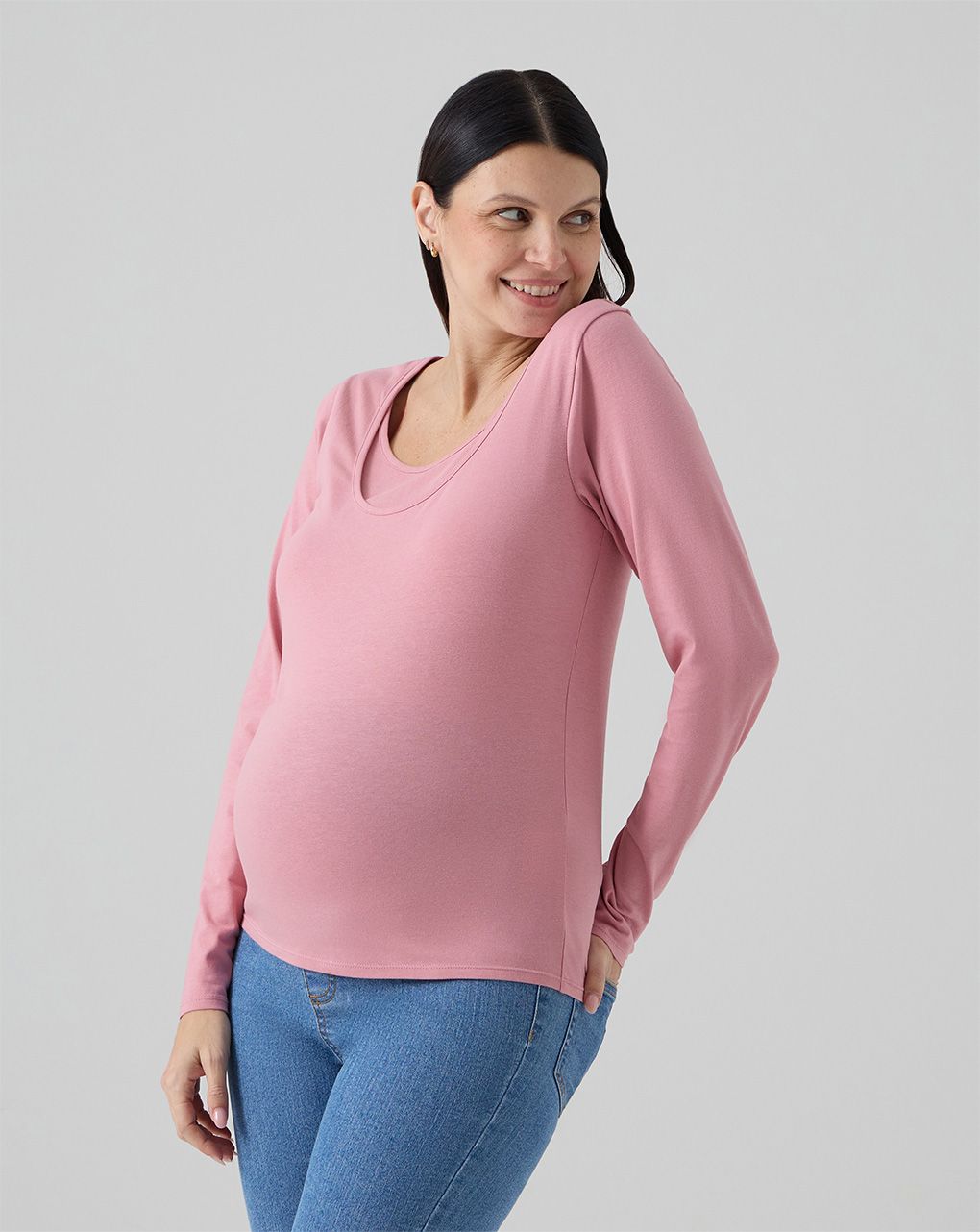 γυναικεία μπλούζα εγκυμοσύνης/θηλασμού ροζ - Prénatal