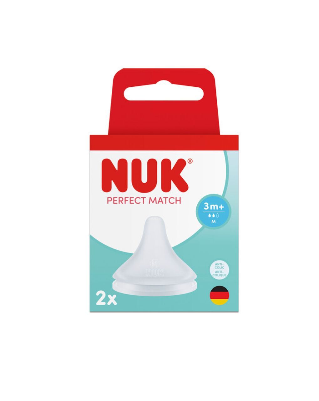 Nuk θηλή σιλικόνης perfect match 2τμχ μέγεθος m 3m+ - Nuk