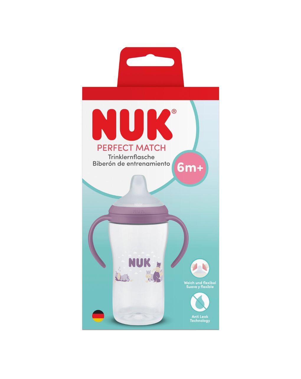 Nuk εκπαιδευτικό ποτηράκι perfect match 6m+ 260ml hippo - Nuk