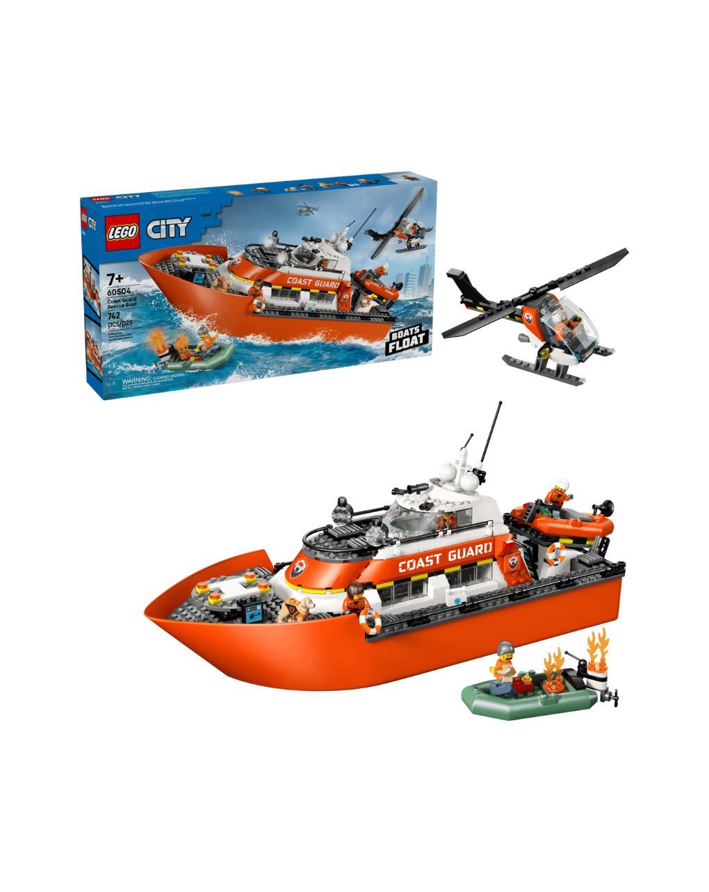 Lego city coast guard rescue boat & helicopter 60504 - Lego, Lego City