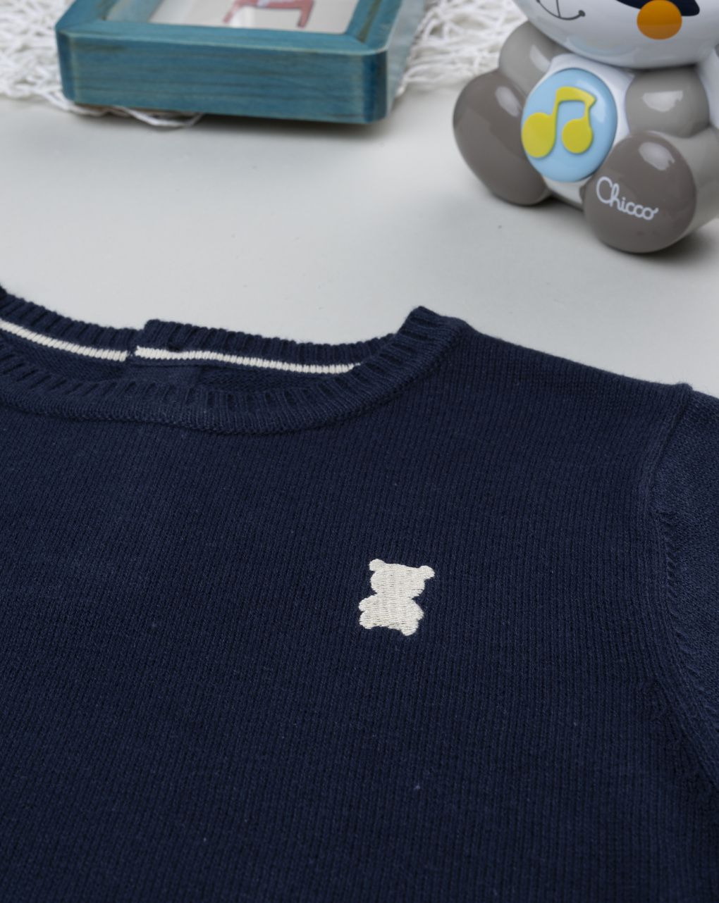 βρεφικό πουλόβερ μπλε teddy για αγόρι - Prénatal