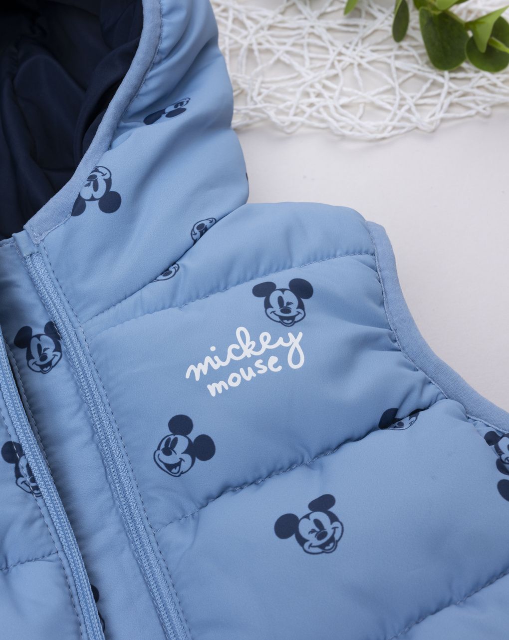 βρεφικό μπουφάν αμάνικο puffer γαλάζιο mickey για αγόρι - Prénatal