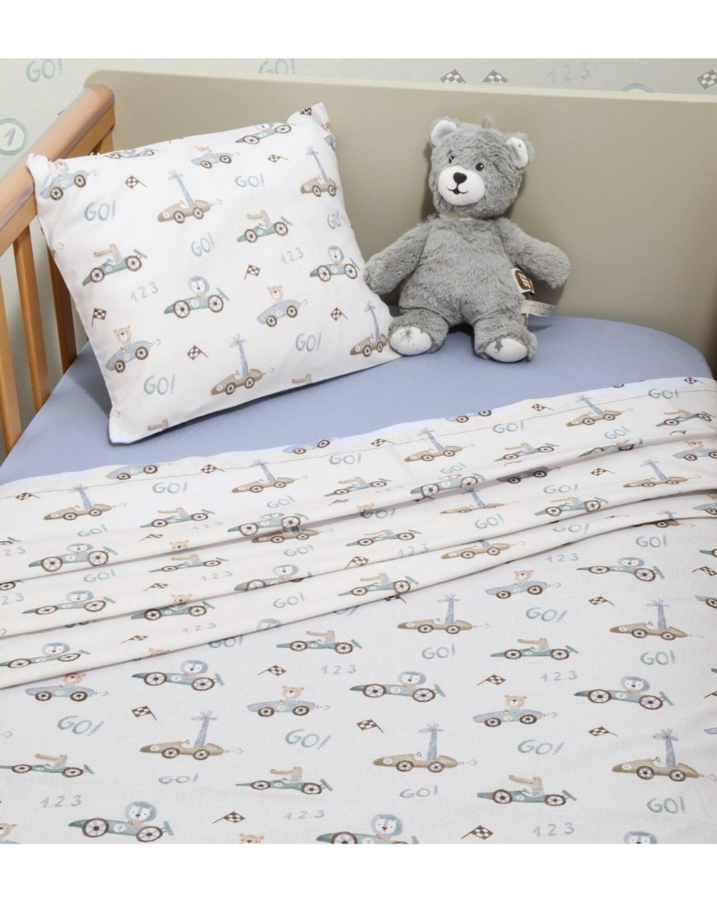 Baby oliver σετ σεντόνια κούνιας 110×170cm με λάστιχο σχέδιο 421 46-6706/421 - BABY OLIVER