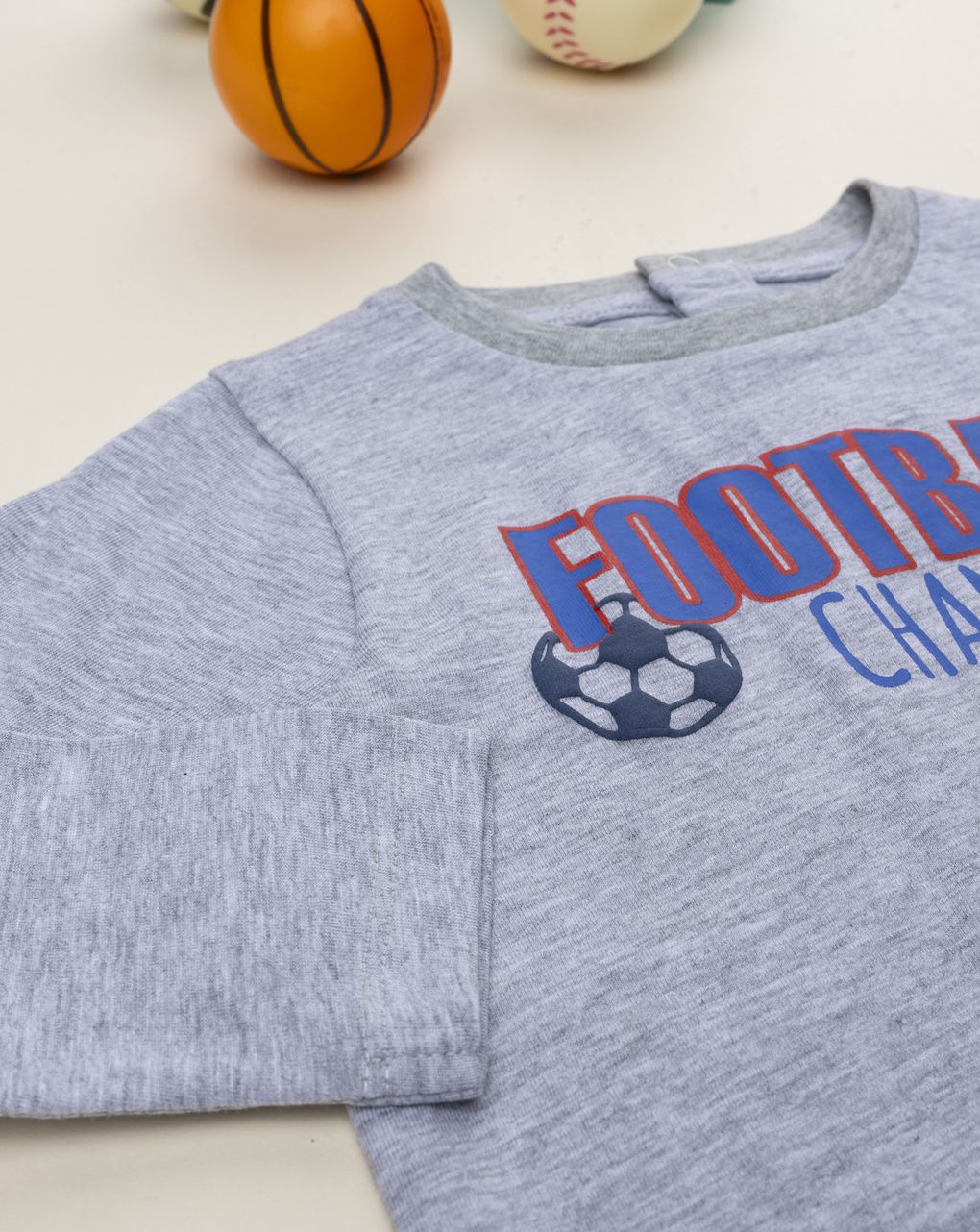βρεφική μπλούζα γκρι football για αγόρι - Prénatal