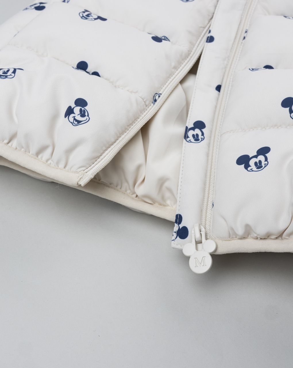 βρεφικό μπουφάν αμάνικο puffer μπεζ mickey για αγόρι - Prénatal