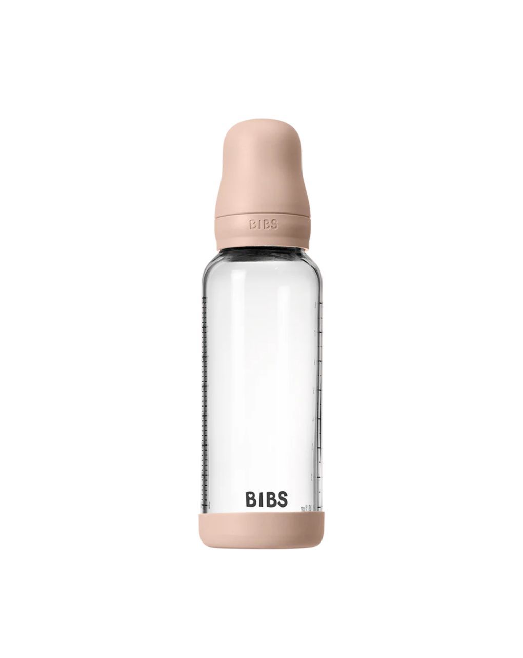 Bibs γυάλινο μπιμπερό σιλικόνης μέτρια ροή 240ml 0m+ blush 50201244 - BIBS