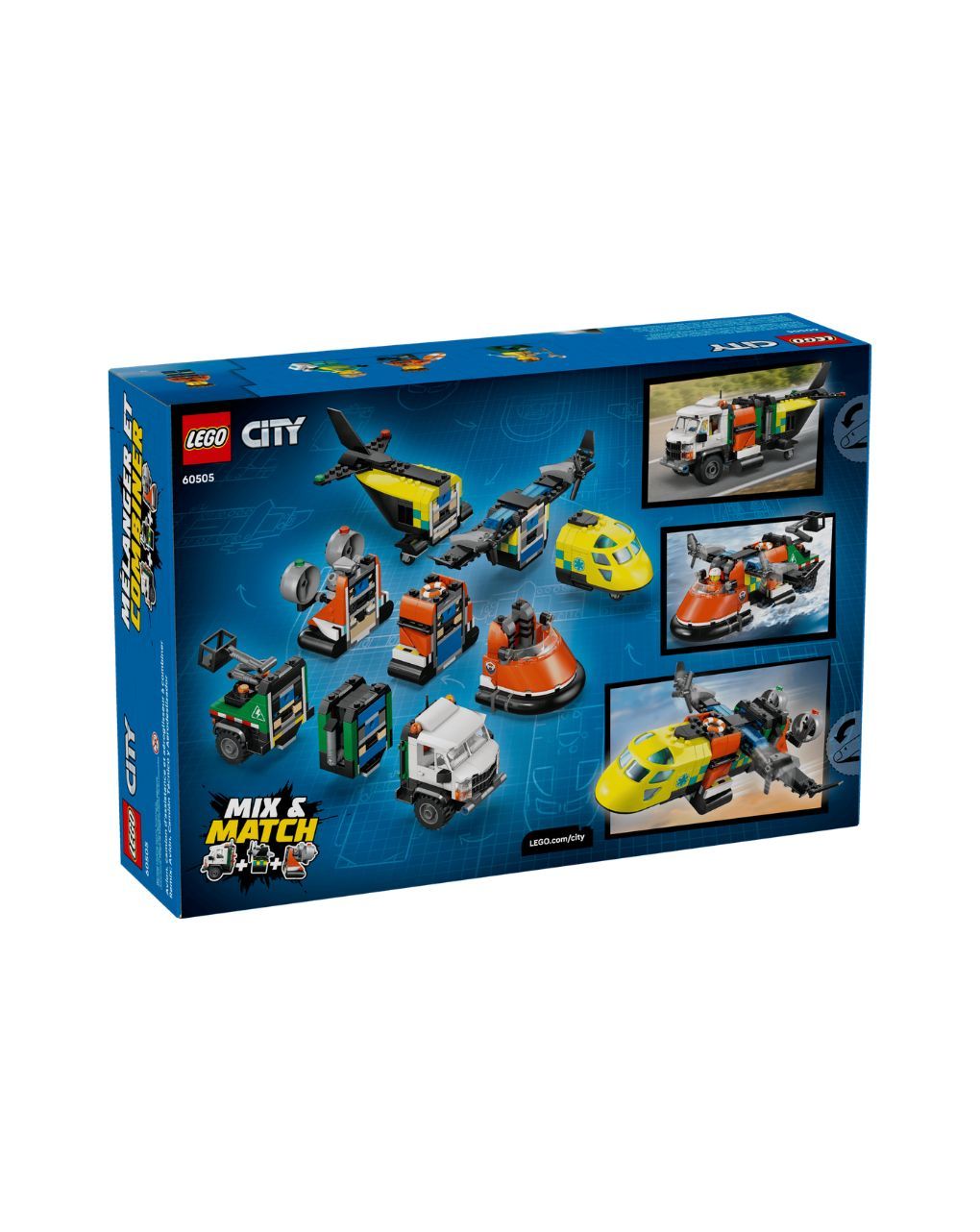 Lego city airplane, service truck & hovercraft remix 60505 - Lego, Lego City