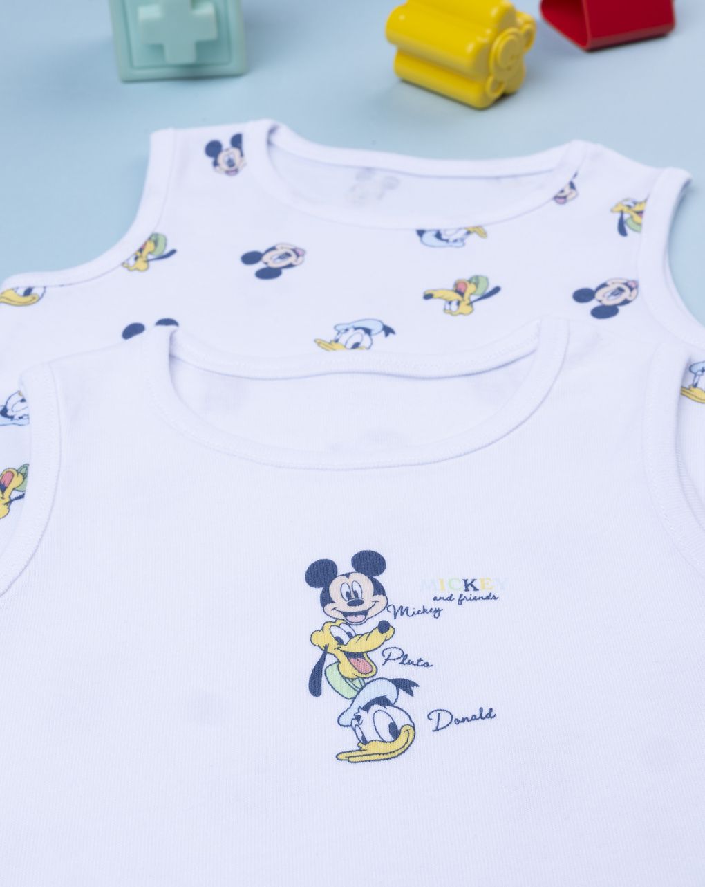 βρεφικά κορμάκια λευκά mickey & friends πακέτο x2 για αγόρι - Prénatal
