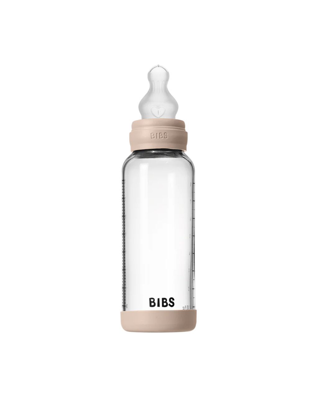 Bibs γυάλινο μπιμπερό σιλικόνης μέτρια ροή 240ml 0m+ blush 50201244