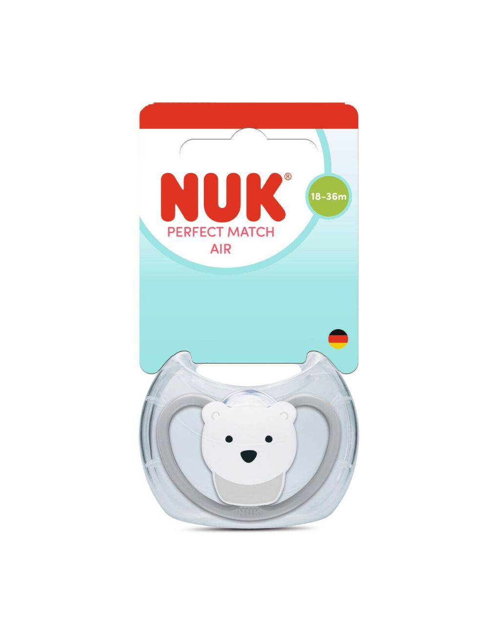Nuk πιπίλα σιλικόνης perfect match air με θήκη 18-36m polar bear - Nuk