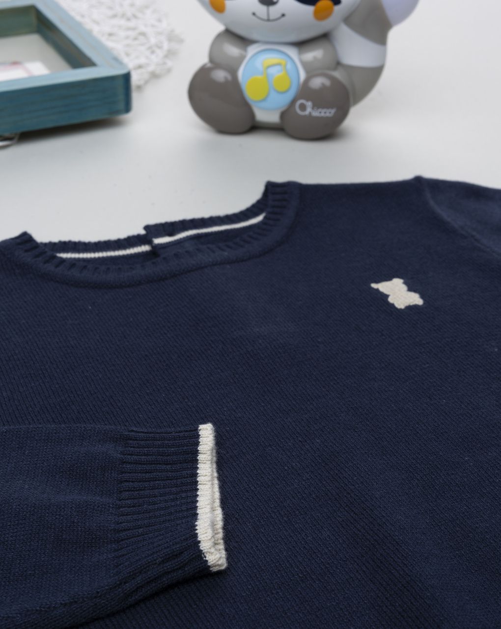 βρεφικό πουλόβερ μπλε teddy για αγόρι - Prénatal