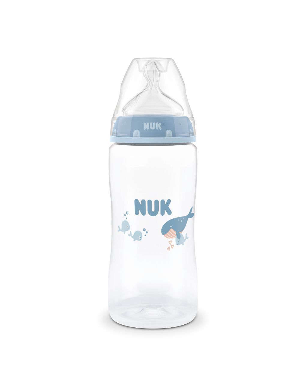 Nuk πλαστικό μπιμπερό με θηλή σιλικόνης first choice temperature control 3m+ 300ml whale - Nuk