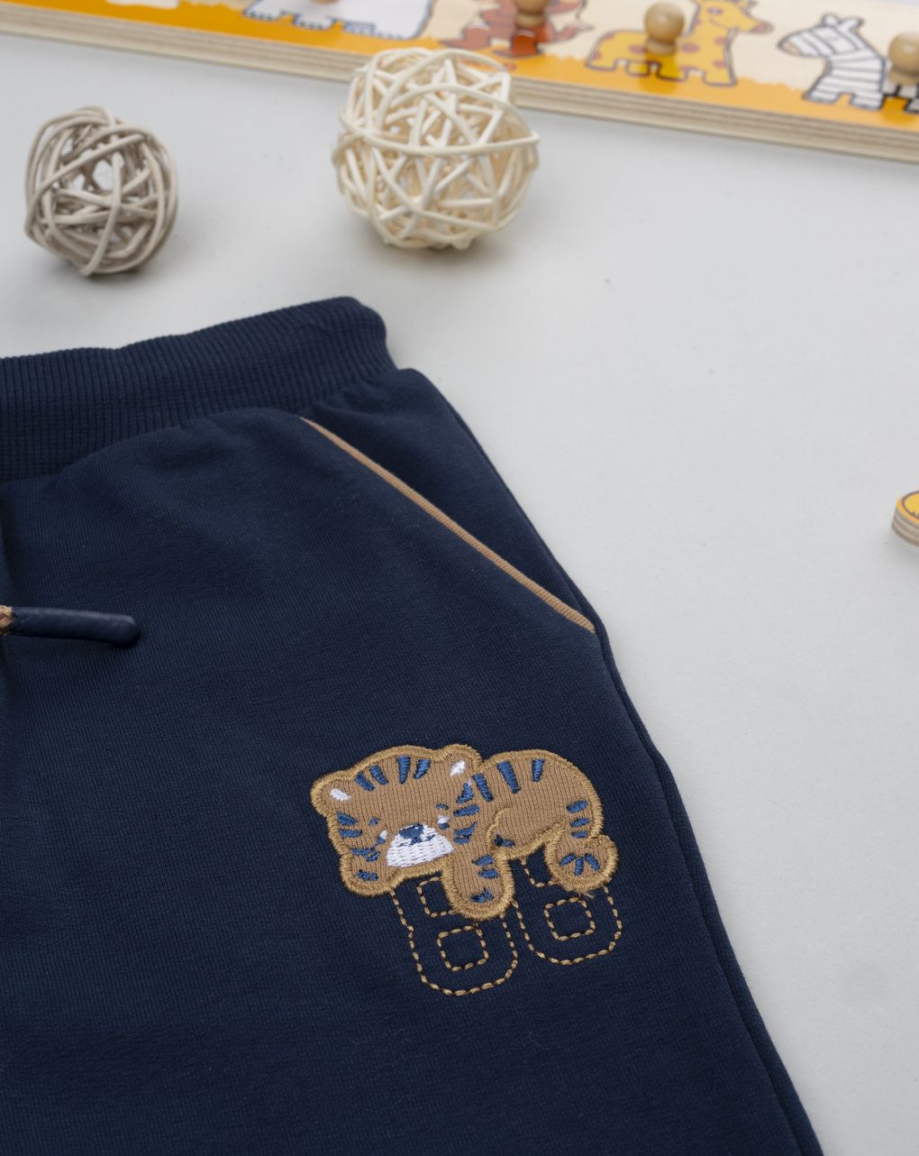 βρεφικό παντελόνι φόρμας μπλε με τιγράκι για αγόρι - Prénatal