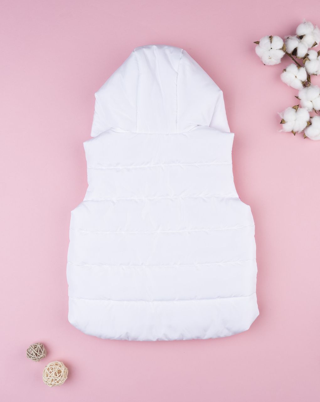 παιδικό μπουφάν αμάνικο puffer λευκό minnie για κορίτσι - Prénatal