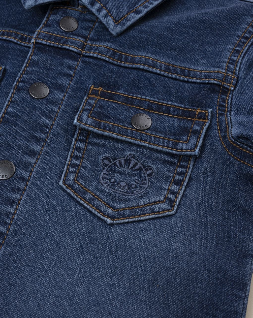 βρεφικό τζιν μπουφάν μπλε με τιγράκι για αγόρι - Prénatal