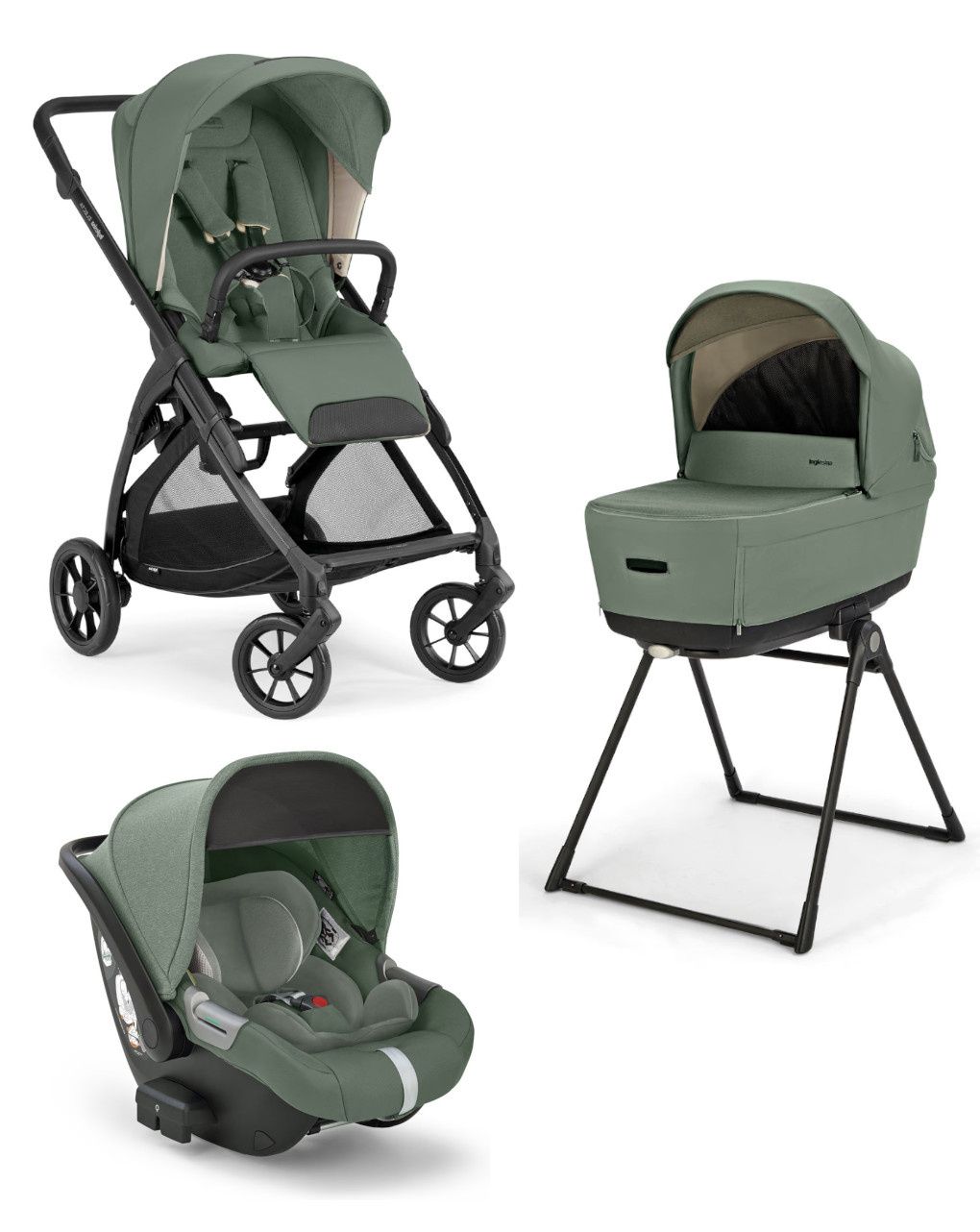 Inglesina σύστημα μεταφοράς electa quattro με κάθισμα darwin murray green/total black