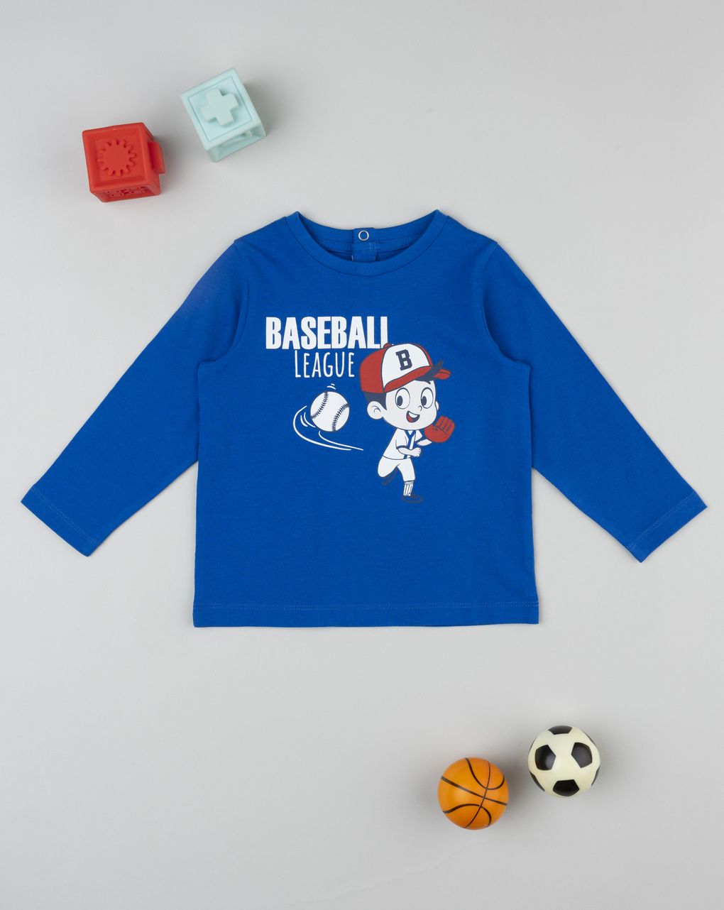 βρεφική μπλούζα μπλε baseball για αγόρι