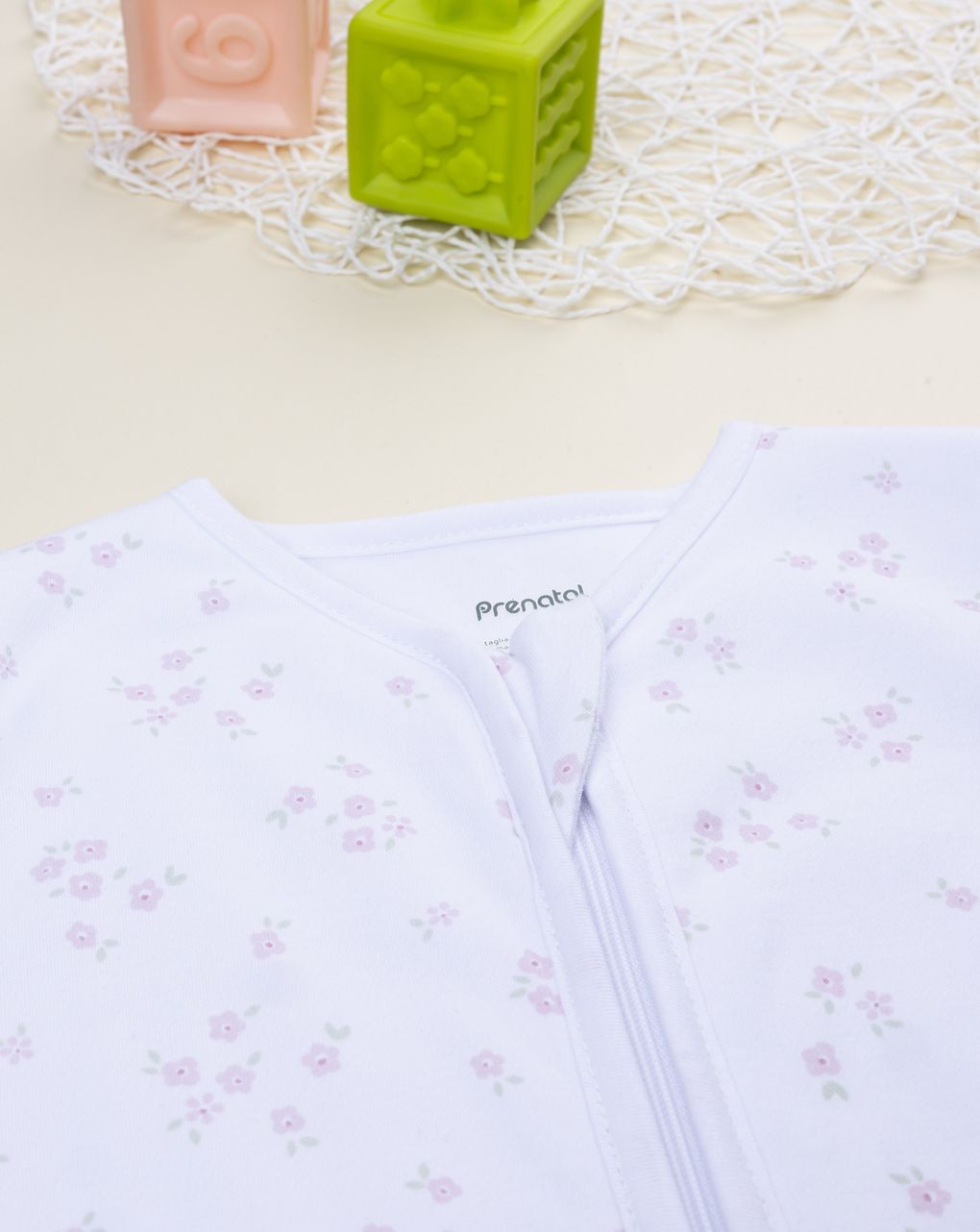 βρεφικός υπνόσακος λευκός με λουλούδια 1,5 tog - Prénatal