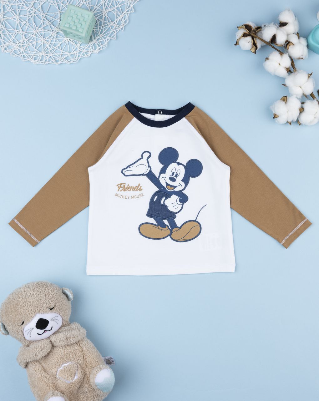 βρεφική μπλούζα λευκή mickey για αγόρι