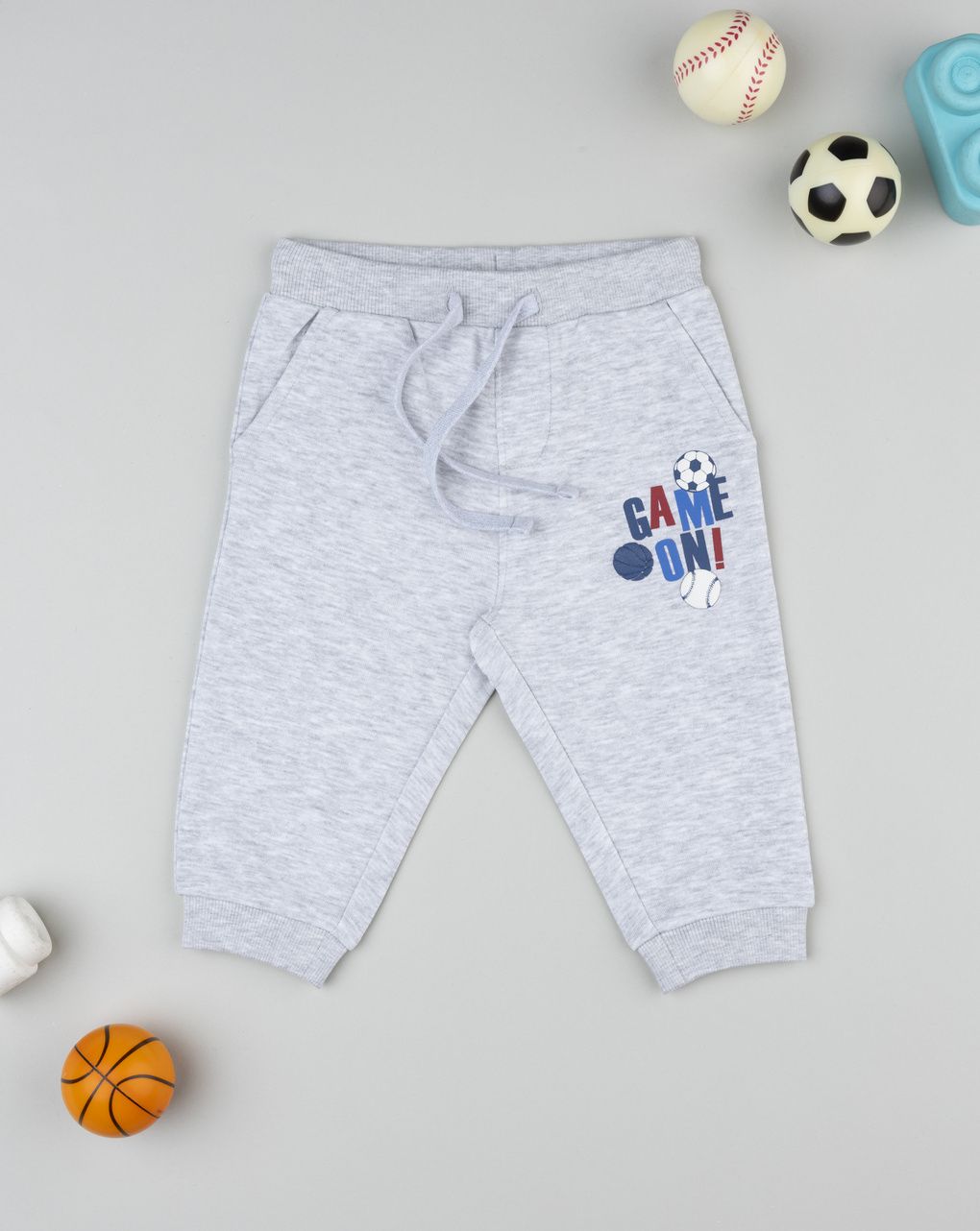 βρεφικό παντελόνι φόρμας γκρι game on για αγόρι