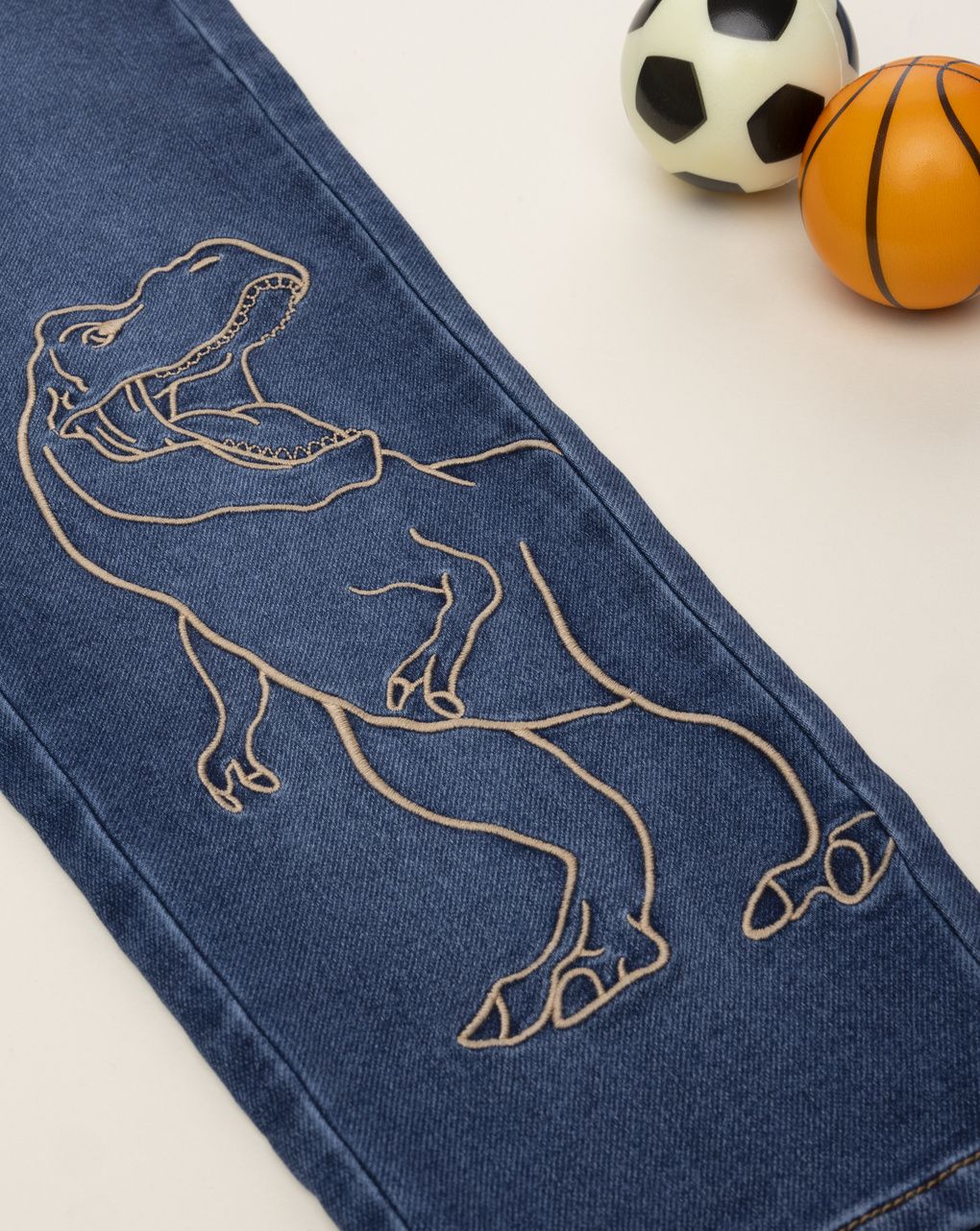 παιδικό τζιν παντελόνι μπλε dino για αγόρι - Prénatal