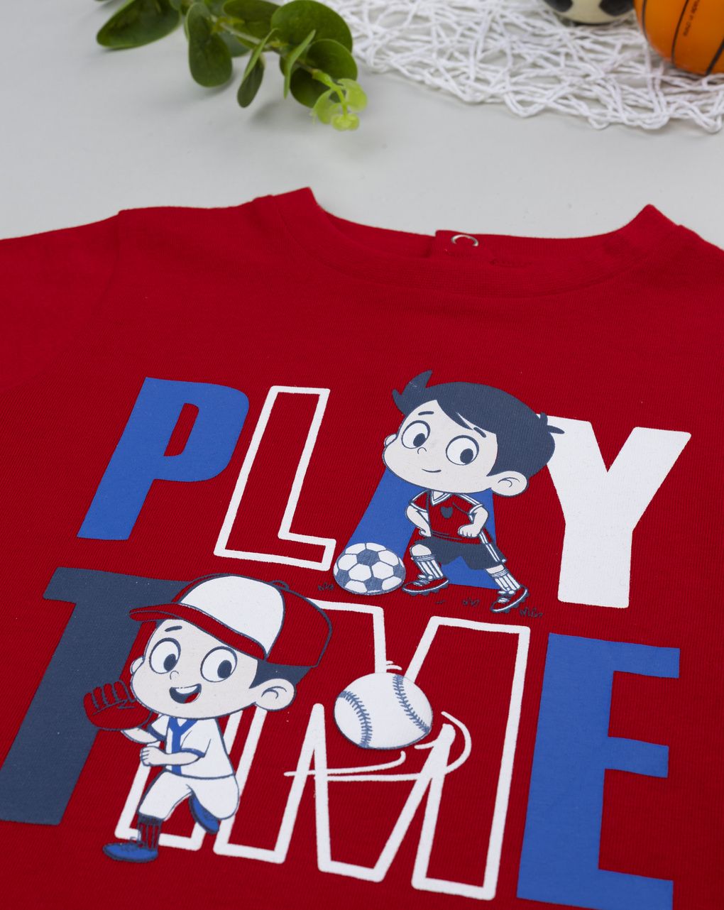 βρεφική μπλούζα κόκκινη play time για αγόρι - Prénatal