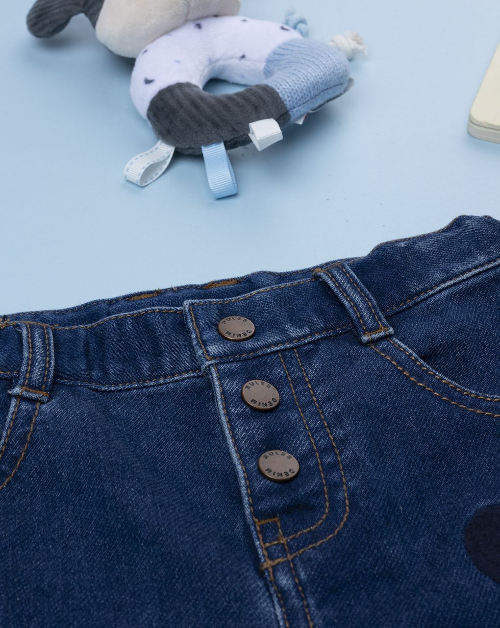 βρεφικό τζιν παντελόνι μπλε mickey για αγόρι - Prénatal
