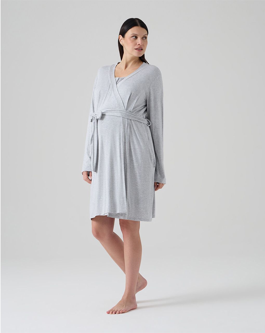 γυναικεία ρόμπα εγκυμοσύνης/θηλασμόυ γκρι