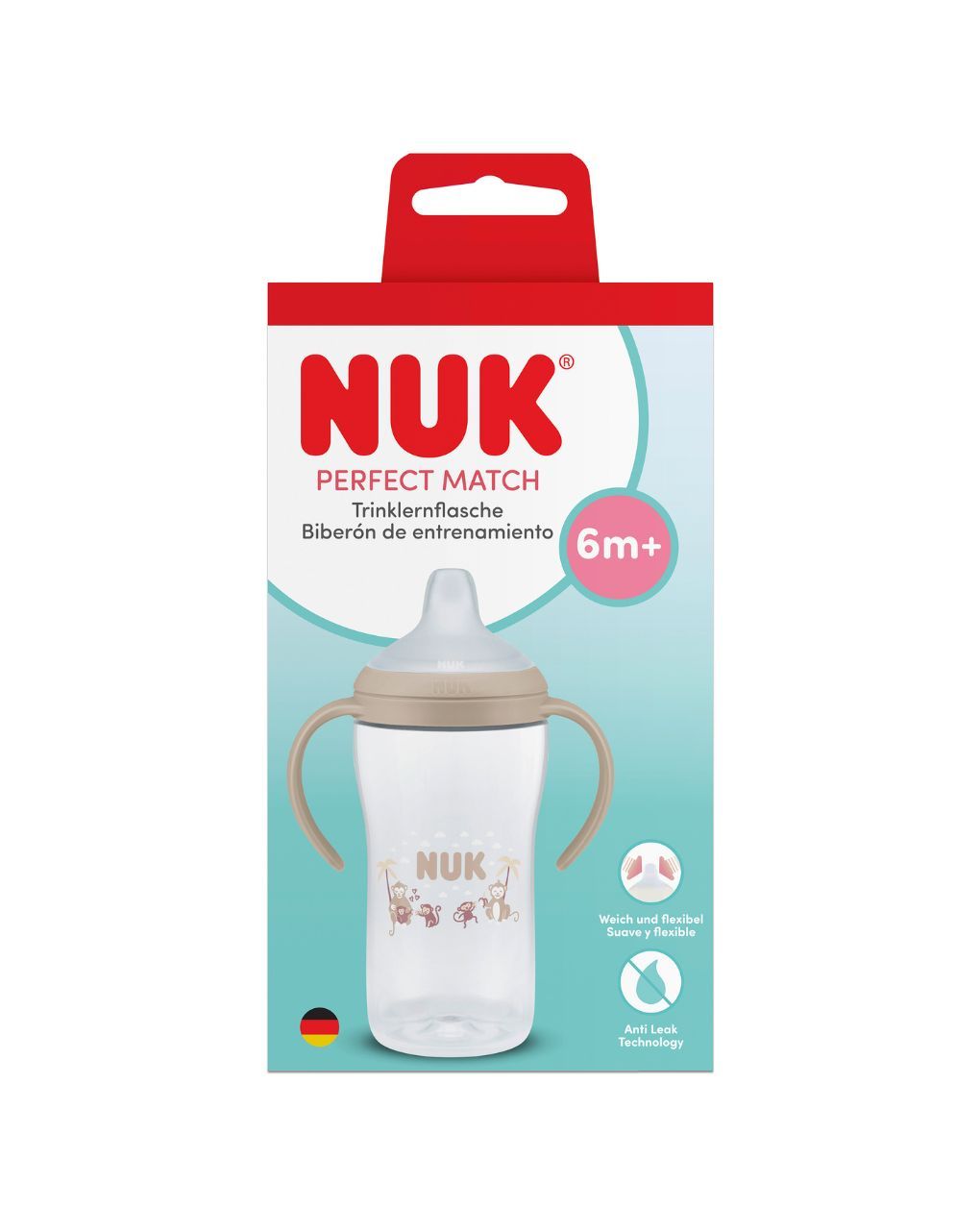 Nuk εκπαιδευτικό ποτηράκι perfect match 6m+ 260ml monkey - Nuk
