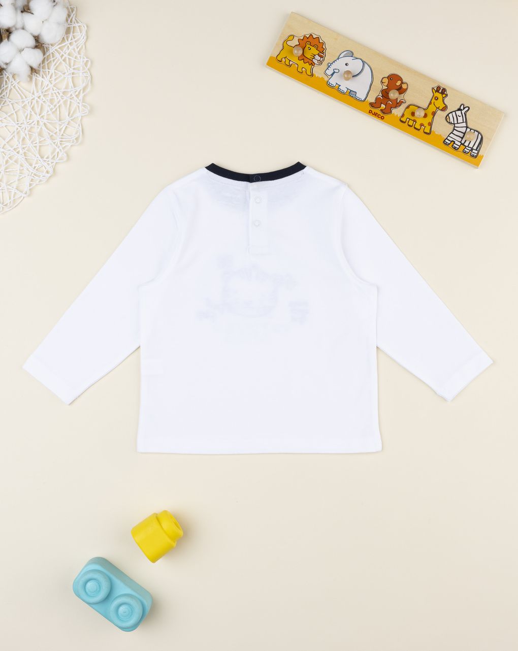 βρεφική μπλούζα λευκή με τιγράκι για αγόρι - Prénatal