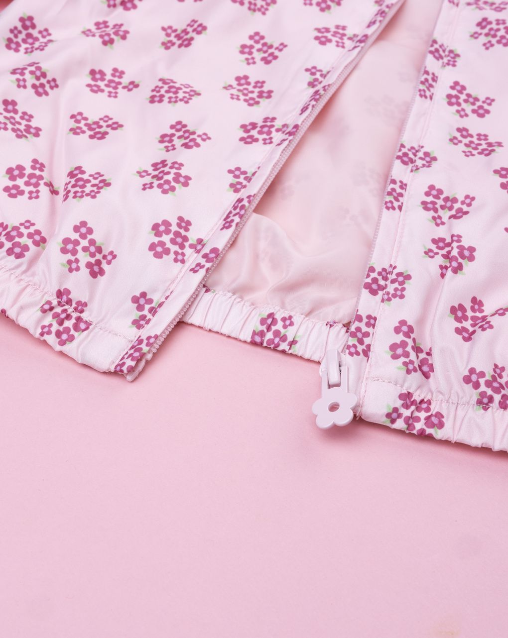 βρεφικό μπουφάν αντιανεμικό ροζ φλοράλ για κορίτσι - Prénatal