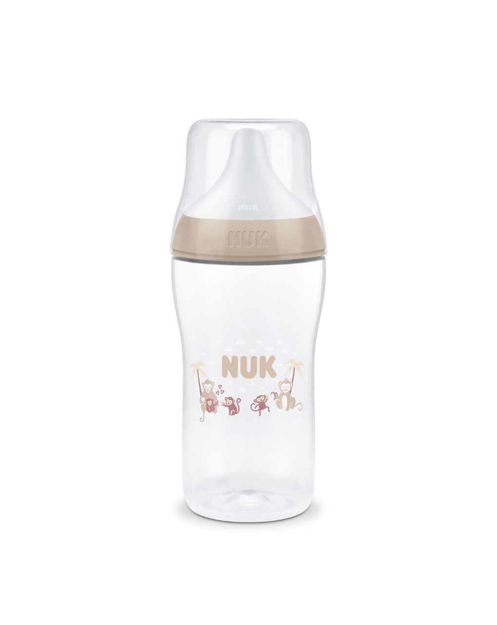 Nuk πλαστικό μπιμπερό με θηλή σιλικόνης perfect match temperature control 3m+ 260ml monkey - Nuk