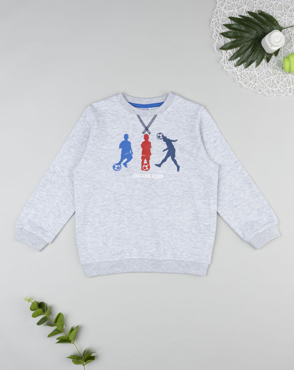 παιδική μπλούζα φούτερ γκρι soccer club για αγόρι
