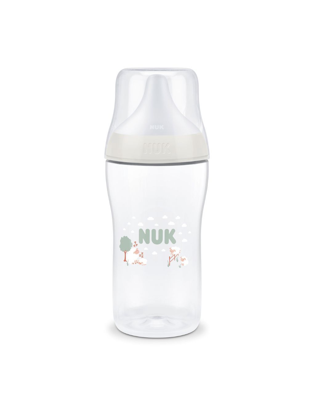 Nuk πλαστικό μπιμπερό με θηλή σιλικόνης perfect match temperature control 3m+ 260ml sheep - Nuk