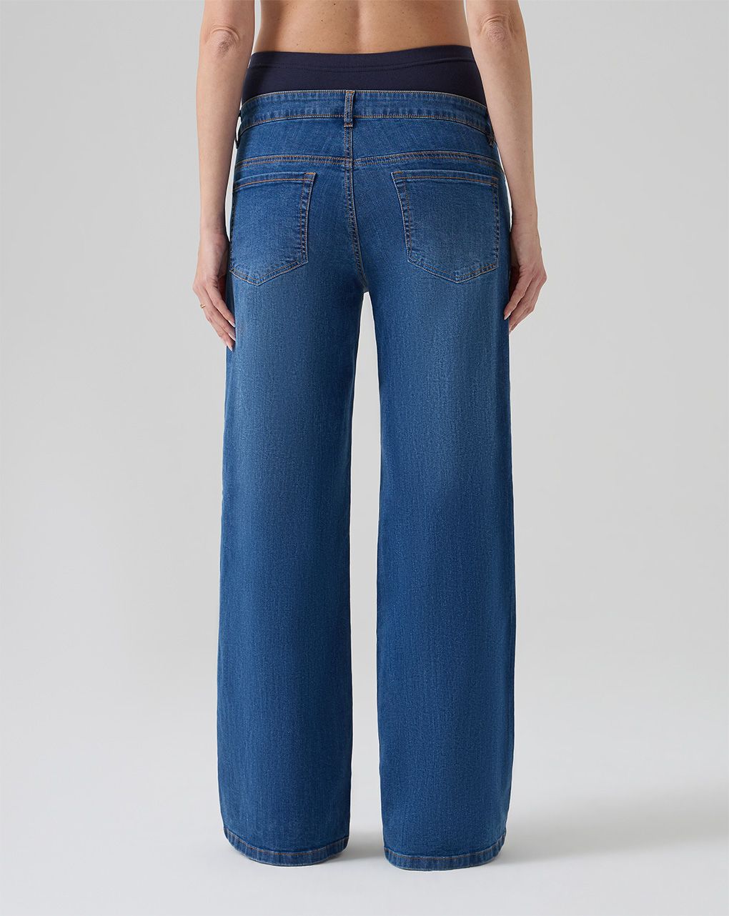 γυναικείο τζιν παντελόνι εγκυμοσύνης palazzo μπλε - Prénatal