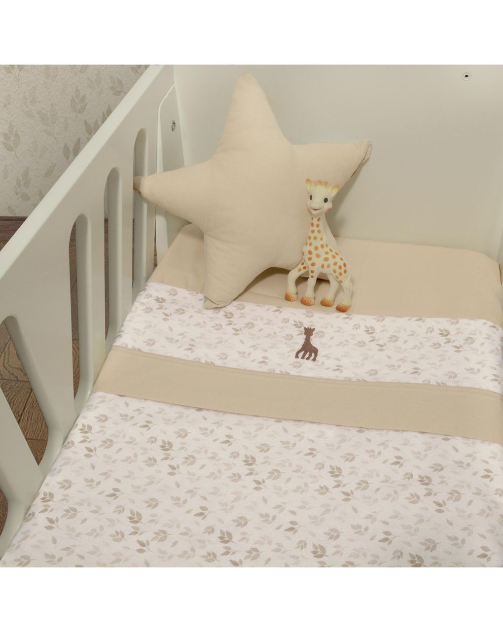 Sophie la girafe σετ σεντόνια λίκνου 80×110cm σχέδιο 506 46-6704/506 - SOPHIE LA GIRAFE