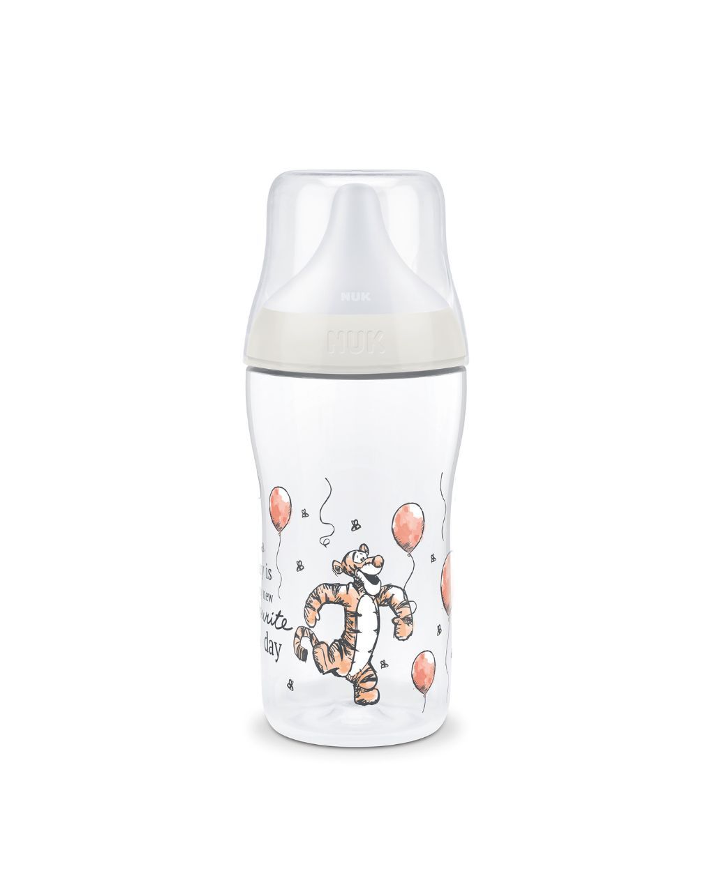 Nuk πλαστικό μπιμπερό με θηλή σιλικόνης perfect match temperature control 3m+ 260ml tiger - Nuk