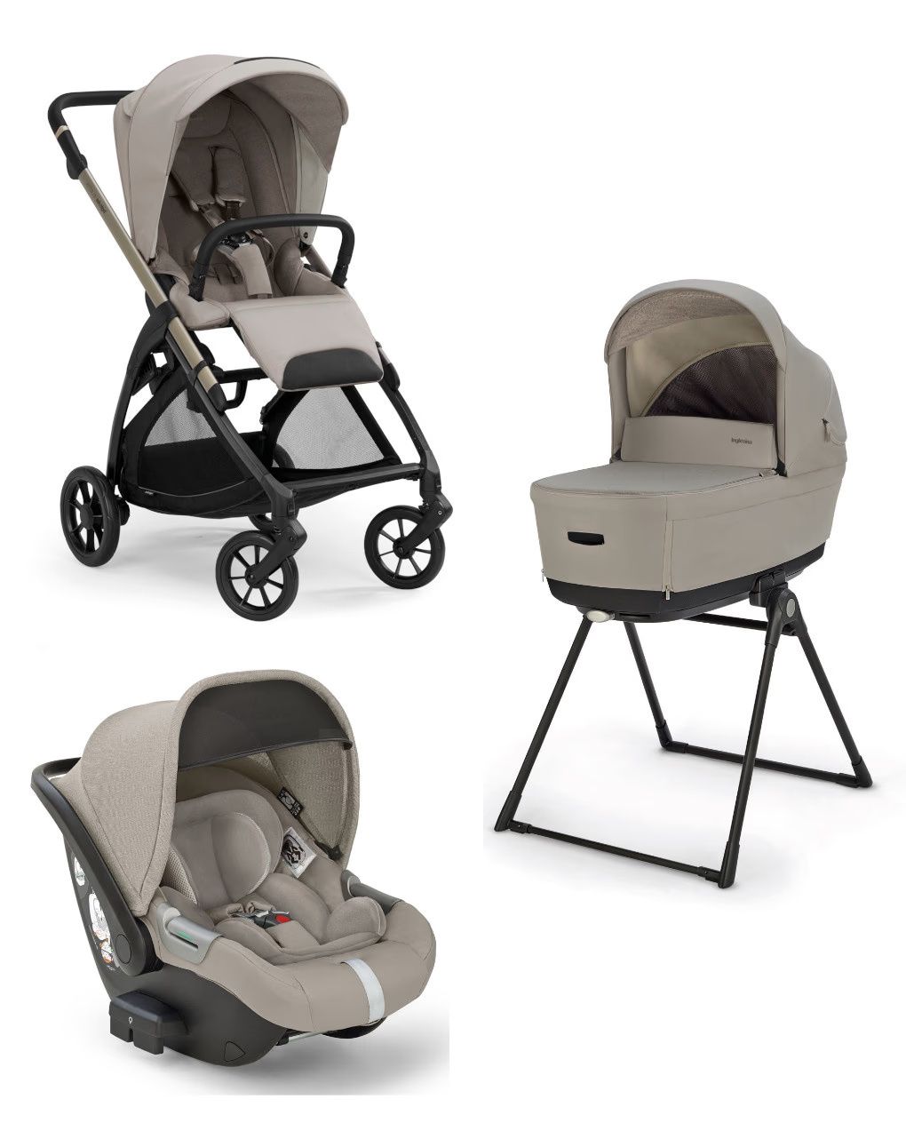 Inglesina σύστημα μεταφοράς electa quattro με κάθισμα darwin battery beige/iridio black